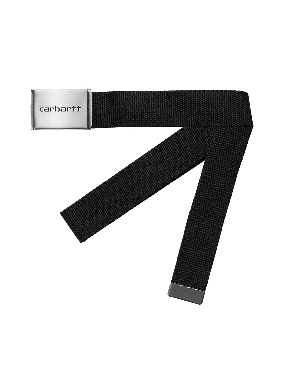 Ceinture Carhartt WIP Clip Polyester Chrome Black Homme