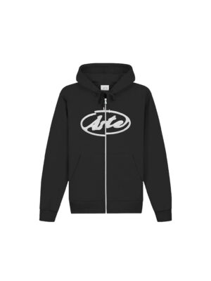 Sweat Arte à capuche zippé avec logo cercle Noir/Blanc