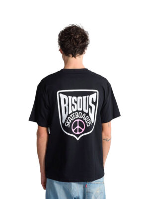 Kisses Crest T-shirt, Black Cotton