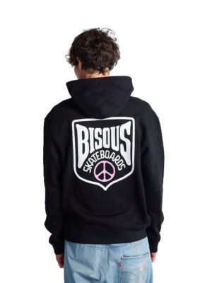 Black Cotton Kiss Crest Hoodie