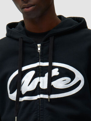 Sweat Arte à capuche zippé avec logo cercle Noir/Blanc
