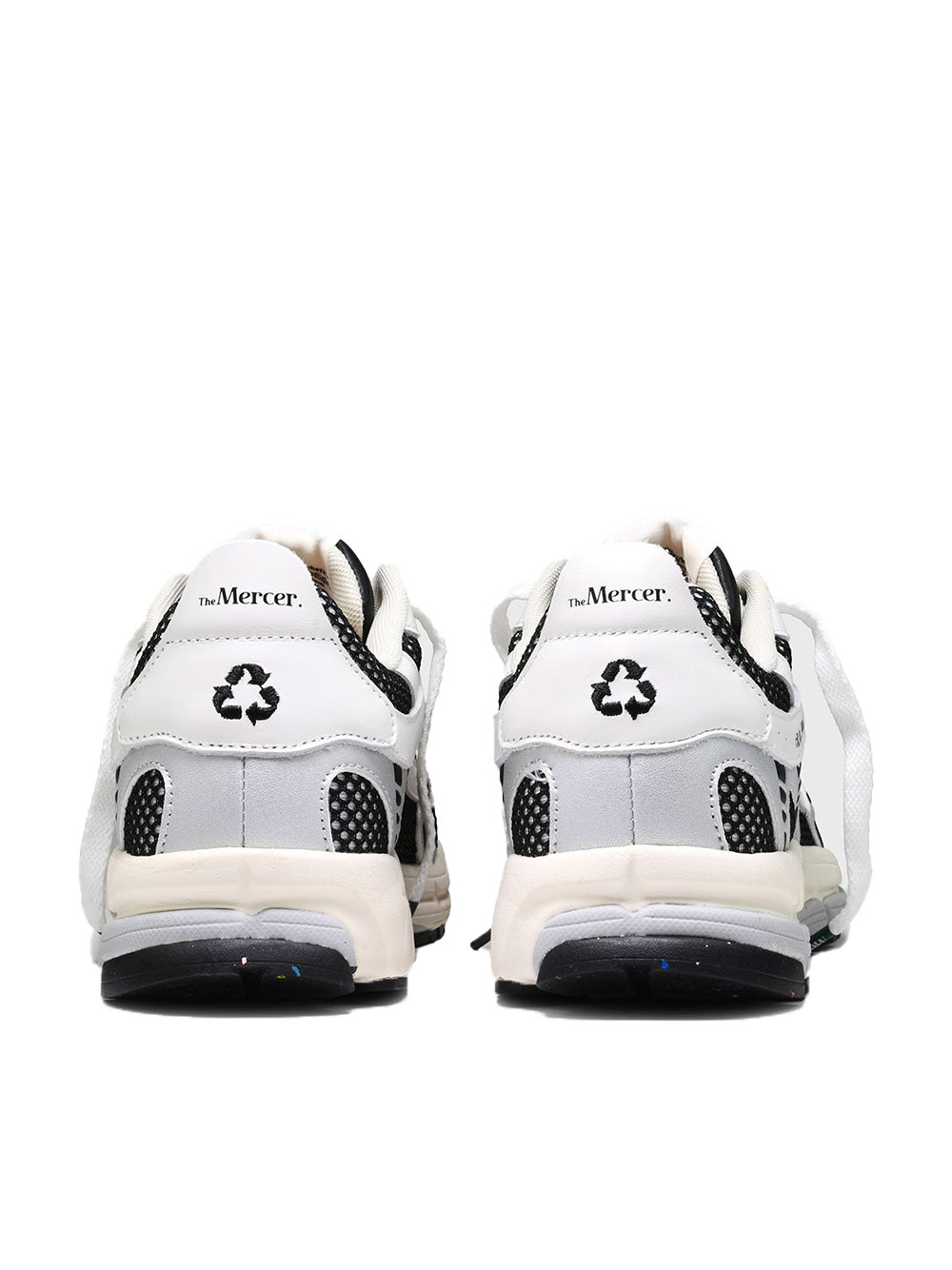 Mercer Re-Run men's white/black recycled mesh sneakers - Image 3