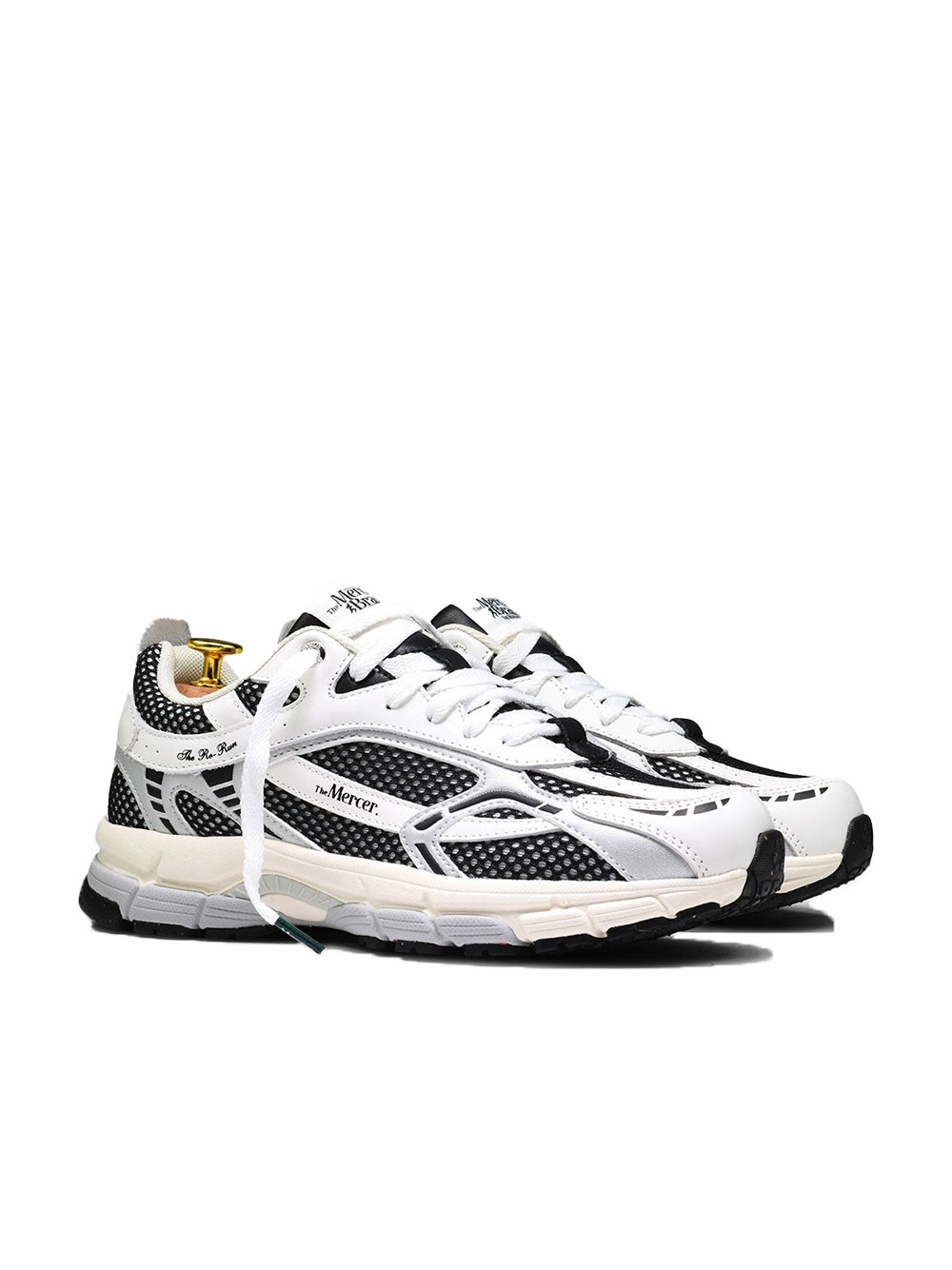 Mercer Re-Run men's white/black recycled mesh sneakers - Image 2