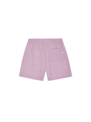 Two Stan Seersucker Polyester Swim Shorts Pink