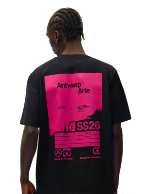T-shirt Arte Back Poster Coton Noir