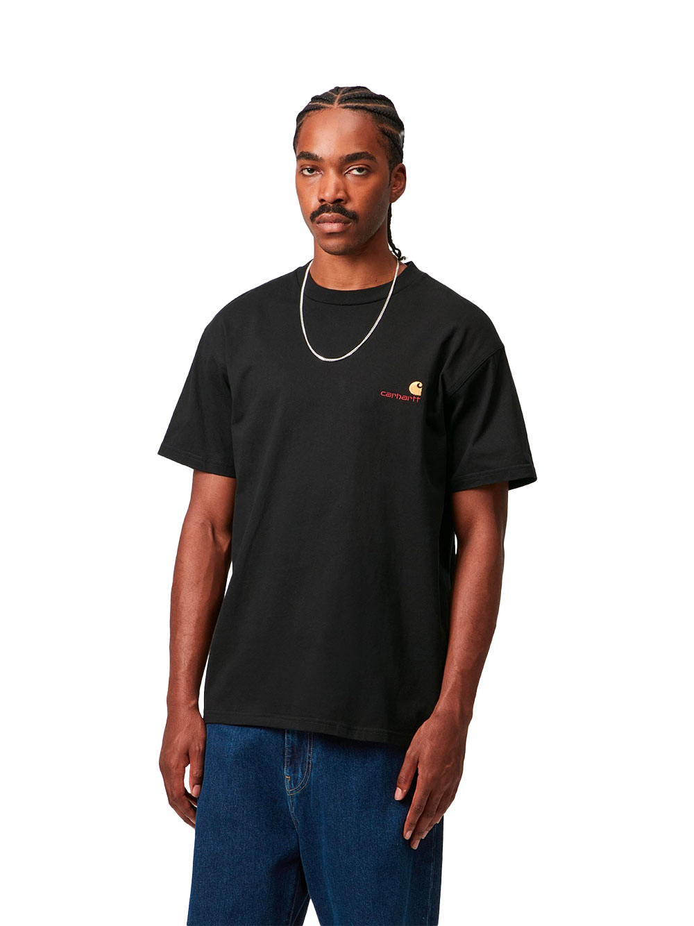 T-shirt Carhartt WIP American Script Coton Noir – Image 3