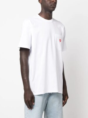 T-shirt Carhartt WIP S/S Pocket Heart coton blanc rouge