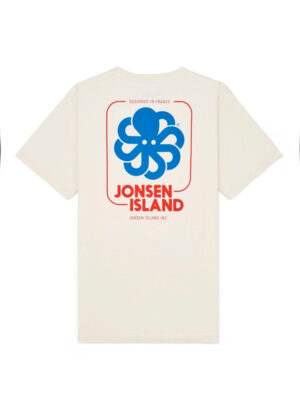 T-shirt Jonsen Island Classic Big Label Coconut Coton Blanc