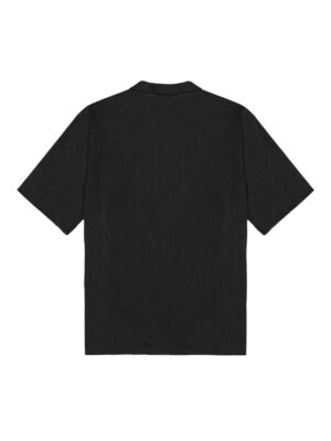 Les Deux Hector pleated black short-sleeved shirt
