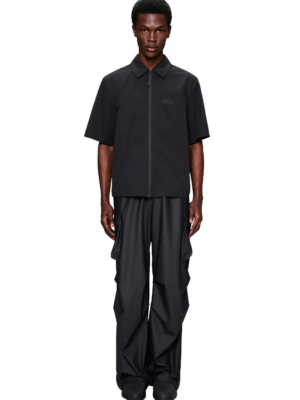 Chemise Rains Mito Manche Courte Noir Homme – Image 3
