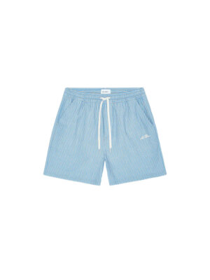 Two Stan Swim Shorts, Seersucker Polyester, Navy Blue