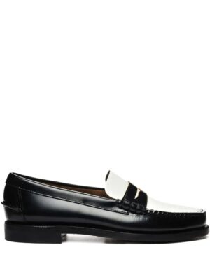 Chaussures Sebago Classic Dan Cuir Noir Blanc Homme