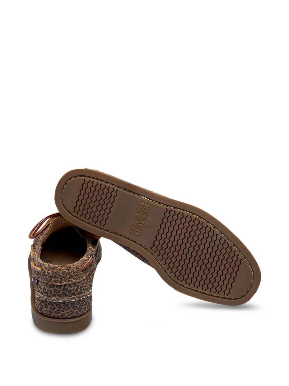 Chaussures Sebago Docksides Portland Cuir Marron Léopard Femme – Image 3