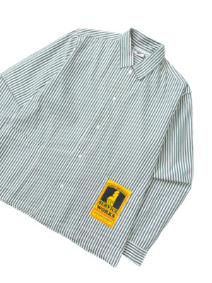 Chemise Service Works Poplin Stripe Waiter Coton Forest