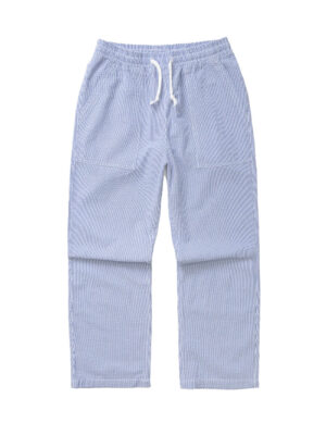 Pantalon Service Works Seersucker Chef Coton Rayé Navy Stripe