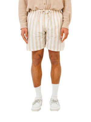 Men’s Striped Beige and White Cotton Shorts Last Call For