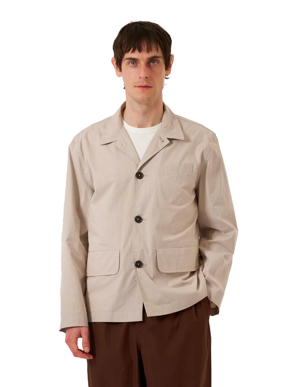 Universal Works Franck Men's Striped Brown Cotton Jacket - Image 3
