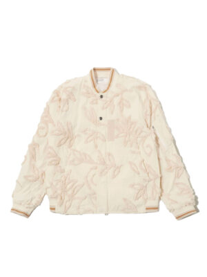 Universal Works 3D Flower NS Bomber Jacket, Men’s Ecru Cotton