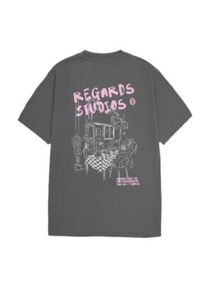 T-shirt Regards Coffee Break Gris Homme