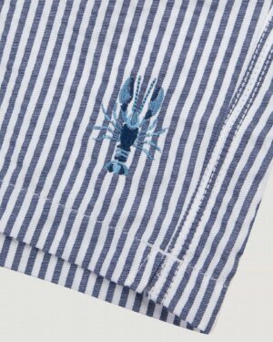 Maillot de Bain Maison Labiche Lobster Seersucker Bleu Homme