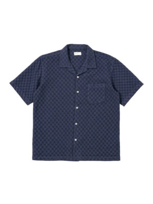 Universal Works Road Shirt Navy Dot Waffle Men’s Shirt
