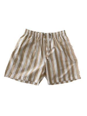 Men’s Striped Beige and White Cotton Shorts Last Call For