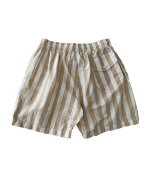 Short Last Call For Coton Rayé Beige Blanc Homme