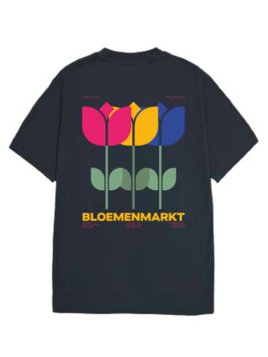 T-shirt Regards Tulip Snow Coton Navy Homme