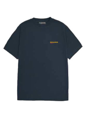 T-shirt Regards Tulip Snow Coton Navy Homme