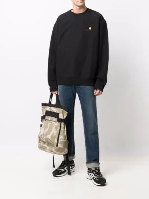 Sweat Carhartt WIP American Script Noir Homme