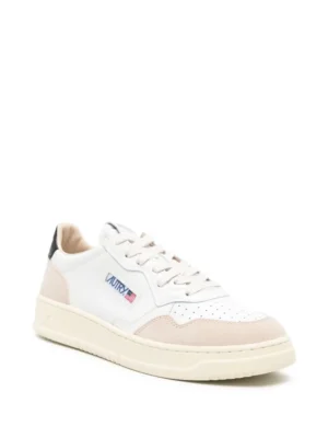 Chaussures Autry Medalist Low Blanc Noir Beige Homme