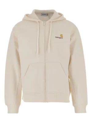 Veste Carhartt WIP Hooded American Script Beige Homme