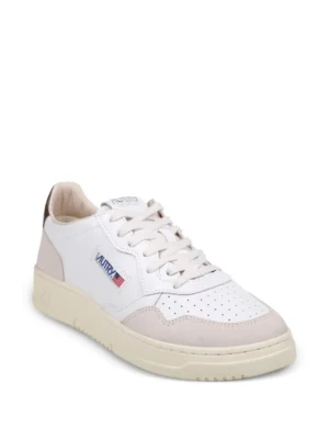 Chaussures Autry Medalist Low Blanc Kaki Homme