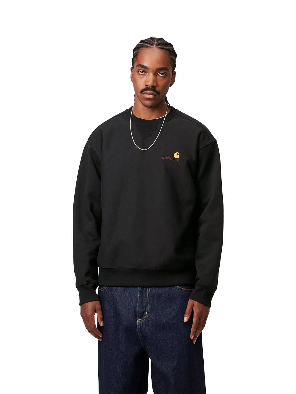 Sweat Carhartt WIP American Script Noir Homme – Image 3