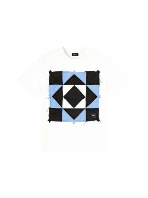 Men’s White Organic Cotton Patchwork Patchwork T-Shirt
