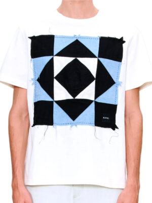T-shirt A.P.C. Patchwork Coton Organique Blanc Homme